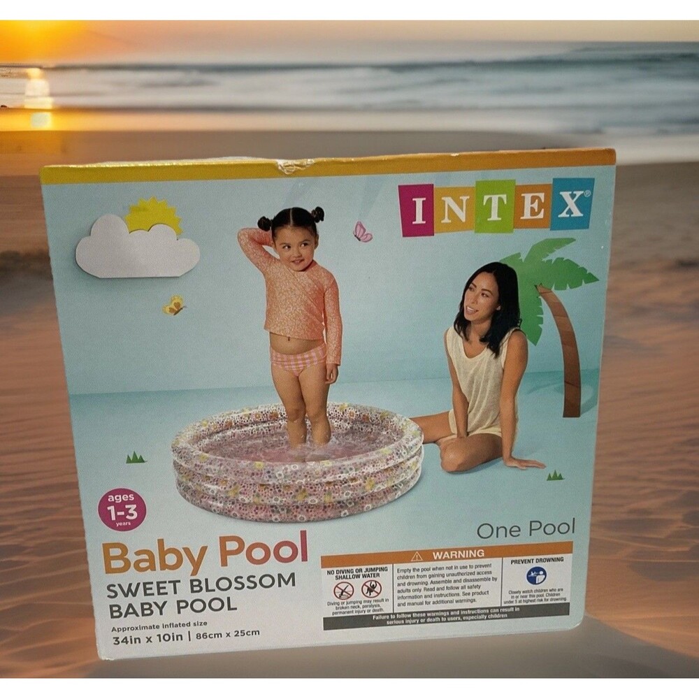 INTEX  Baby Pool Sweet Blossom Ages 1-3 Years,Size 34 Inch x 10 Inch